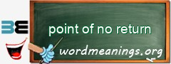 WordMeaning blackboard for point of no return